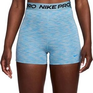 Nike Pro Women’s 3” Dri-Fit Spacedye Blue Athletic Spandex Shorts Sz XXL NWT